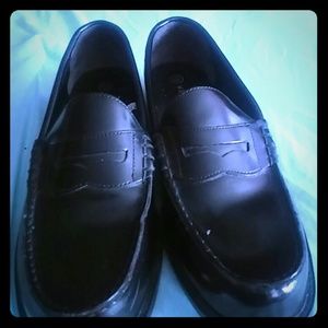 Merona Black Leather Penny Loafers Size 10.5.